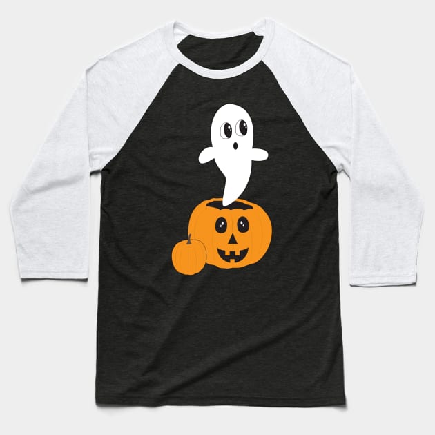 Haunted Jack O Lantern Baseball T-Shirt by Tatiyanawolf